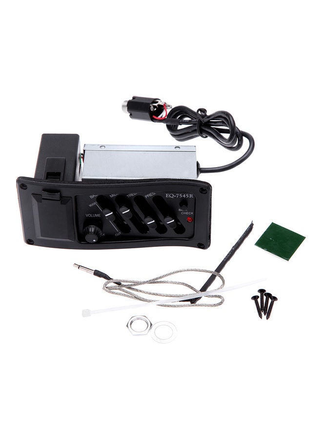 Generic 4-Band EQ Equalizer Piezo Pickup EQ-7545R Pre-Amp Acoustic Guitar Preamp Amplifier Tuner - Image 5
