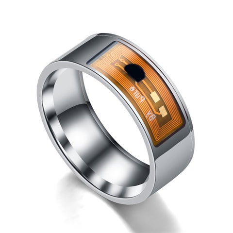 NFC Multifunctional Waterproof Intelligent Smart Wear Digital Finger Ring Silver