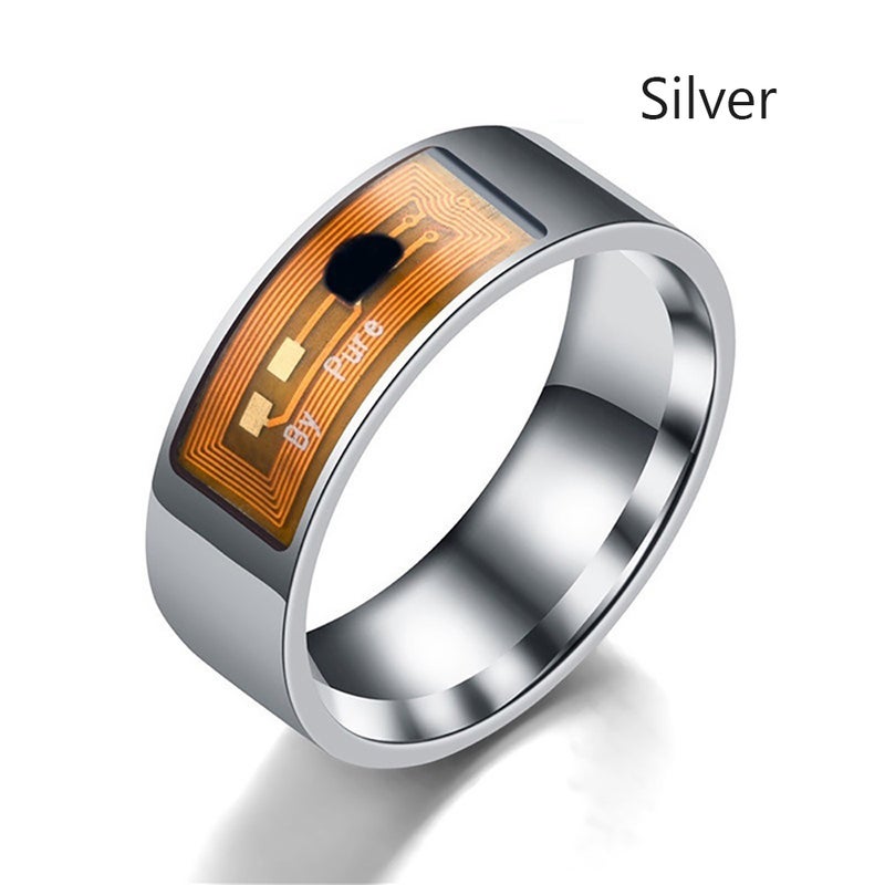 NFC Multifunctional Waterproof Intelligent Smart Wear Digital Finger Ring Silver