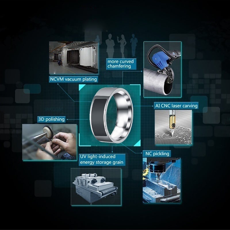 NFC Multifunctional Waterproof Intelligent Smart Wear Digital Finger Ring Silver