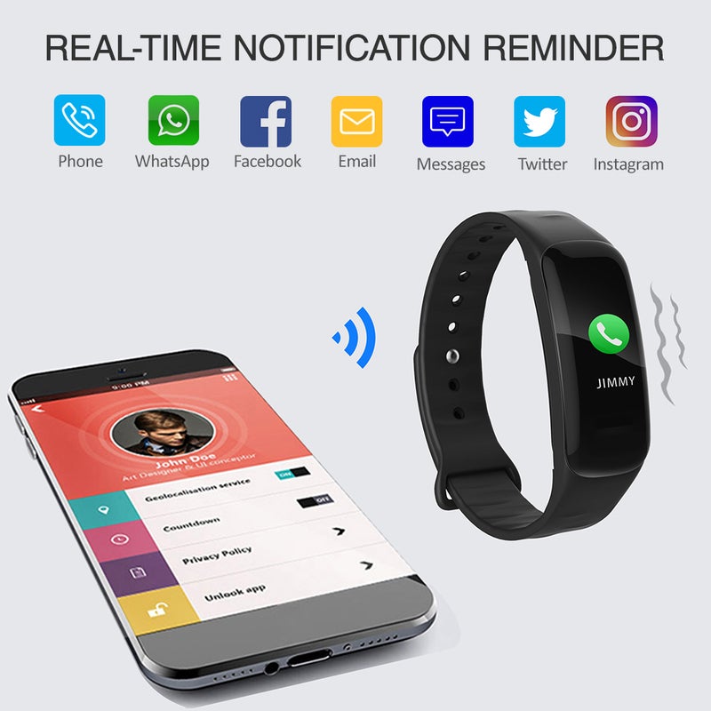 Generic IP67 Waterproof Fitness Tracker Smartwatch Black  - Image 5