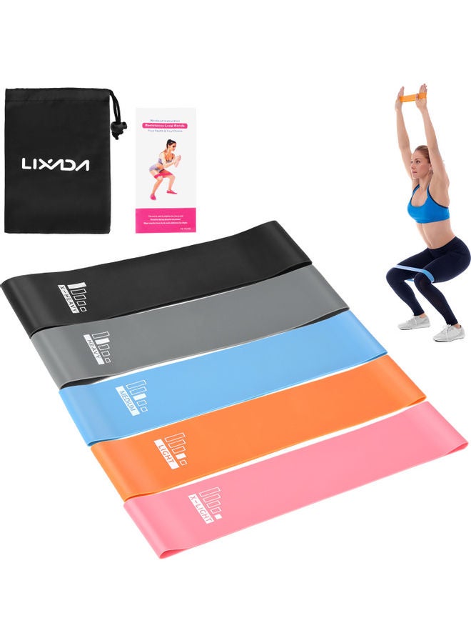 LIXADA Pack Of 5 Resistance Loop Bands 18.00x2.00x11.00cm - Image 1