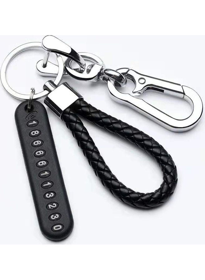 Generic - Anti-lost Car Keychain with Phone Number Card Keyring Phone Number Plate Key Ring Auto Vehicle Key Chain Accessories - Image 1