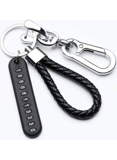 Generic Anti-lost Car Keychain with Phone Number Card Keyring Phone Number Plate Key Ring Auto Vehicle Key Chain Accessories  - Image 4