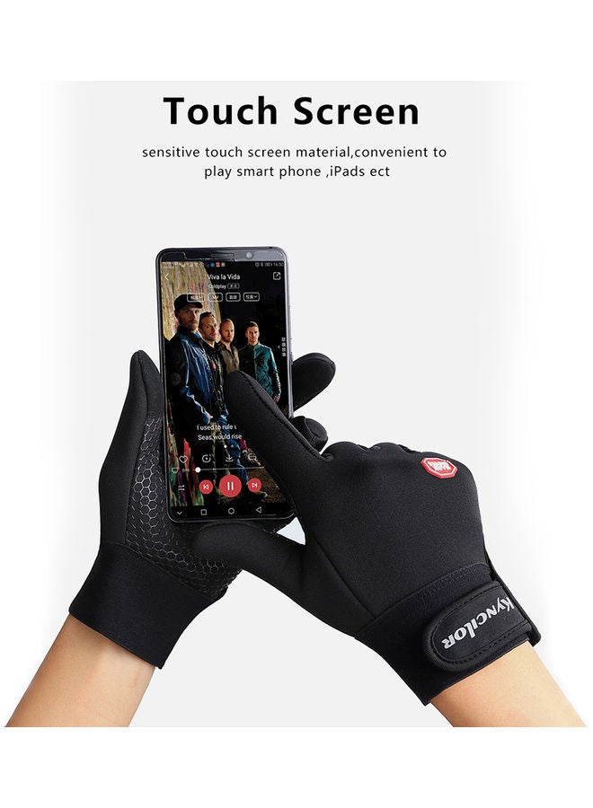 Generic Windproof Sports Gloves Touch Screen Gloves Hook and Loop Fasteners Climbing Cycling 20*20*20cm - Image 2