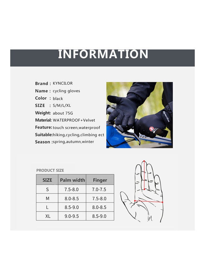 Generic Windproof Sports Gloves Touch Screen Gloves Hook and Loop Fasteners Climbing Cycling 20*20*20cm - Image 4