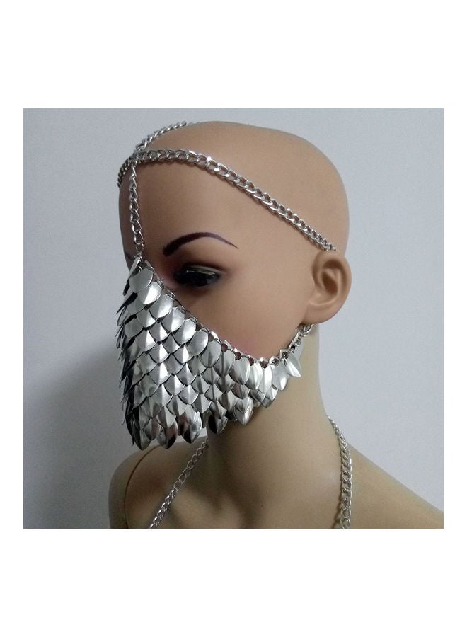 Unique Metal Head Chain Mask Face Jewelry for Halloween Cospaly Party Fancy Dress Ball Gift  - Image 2