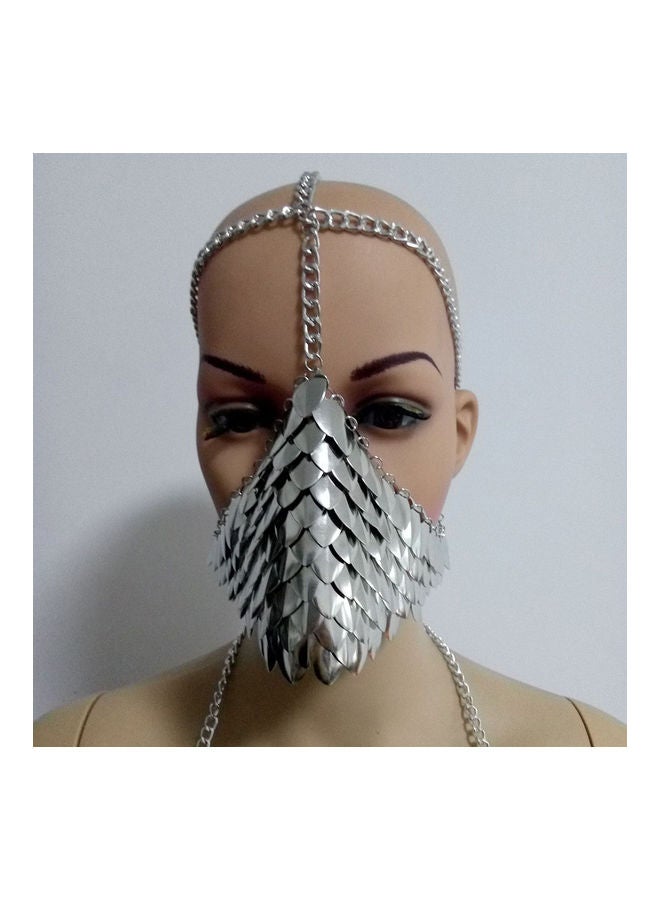 Unique Metal Head Chain Mask Face Jewelry for Halloween Cospaly Party Fancy Dress Ball Gift  - Image 3