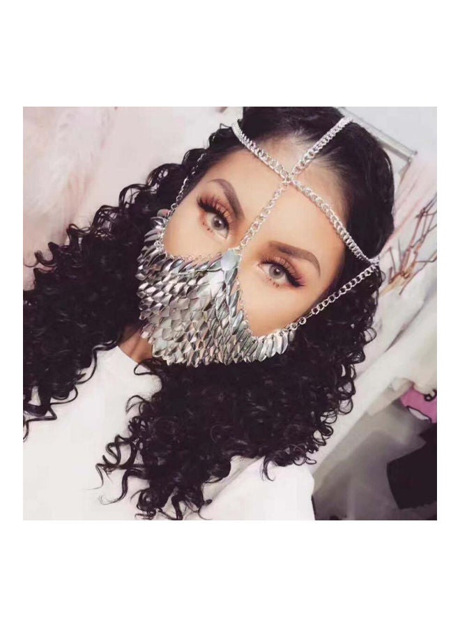 Unique Metal Head Chain Mask Face Jewelry for Halloween Cospaly Party Fancy Dress Ball Gift  - Image 4