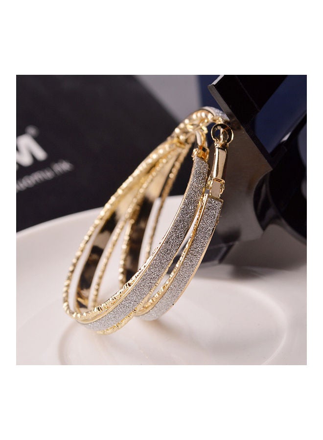 Women Simple Frosted Hoop Earrings Fashionable Round Earrings Ear Jewelry for Ladies - Image 1