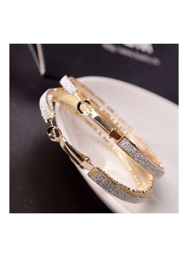Women Simple Frosted Hoop Earrings Fashionable Round Earrings Ear Jewelry for Ladies - Image 2