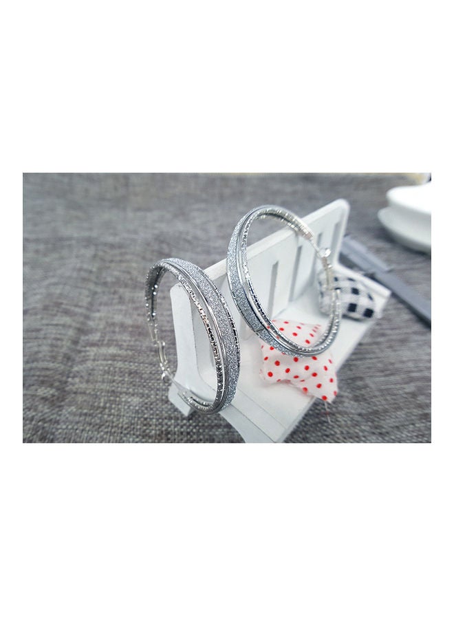 Women Simple Frosted Hoop Earrings Fashionable Round Earrings Ear Jewelry for Ladies - Image 5