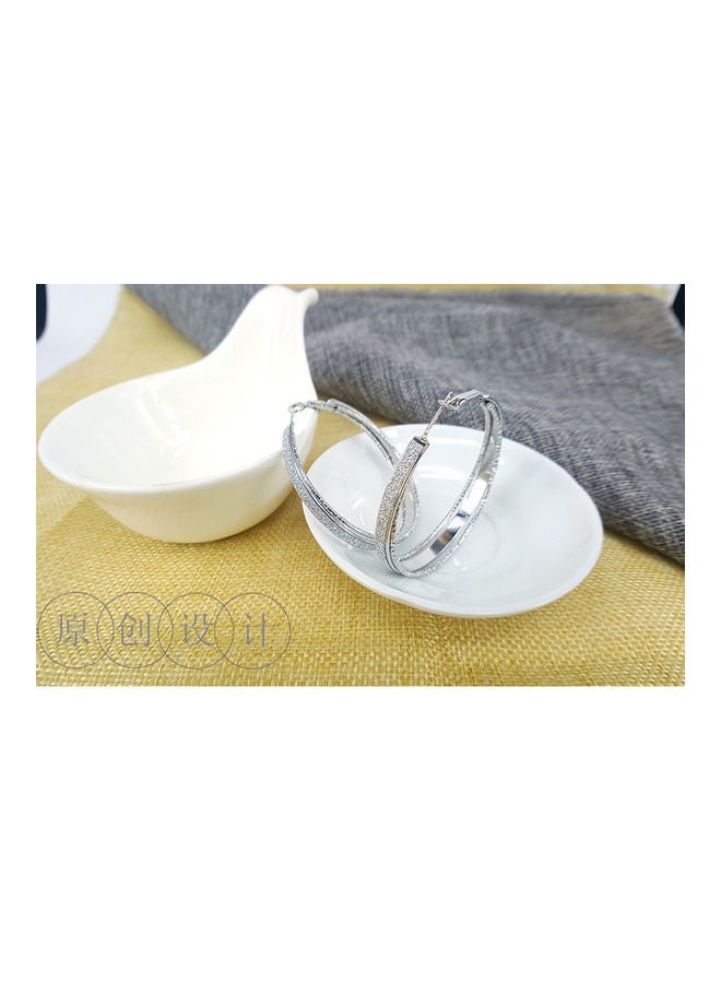 Women Simple Frosted Hoop Earrings Fashionable Round Earrings Ear Jewelry for Ladies - Image 3