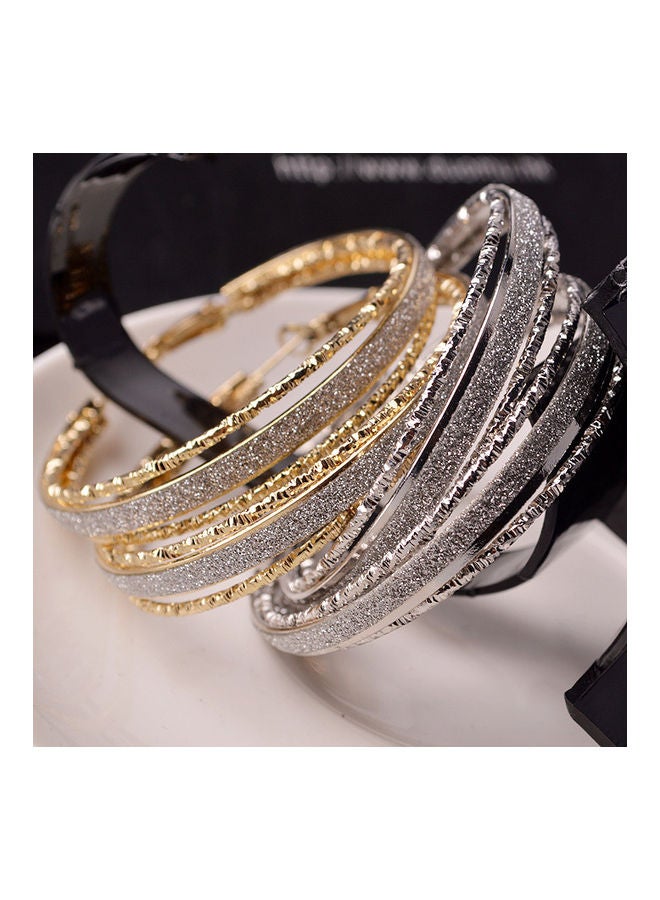 Women Simple Frosted Hoop Earrings Fashionable Round Earrings Ear Jewelry for Ladies - Image 4