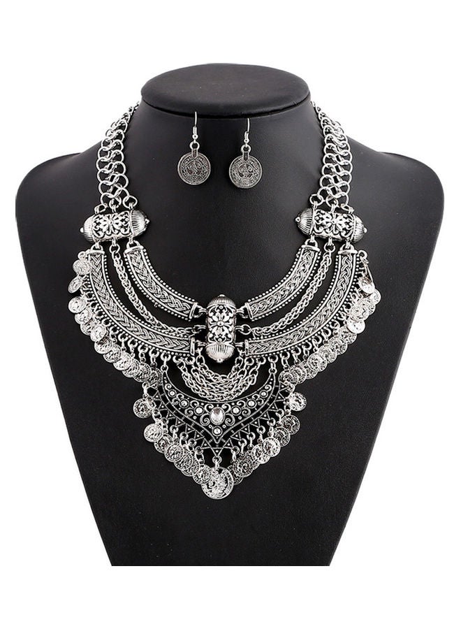 Women Fashion Choker Collares Jewelry Set Bohemian Style Necklaces Earrings Set  - Image 1