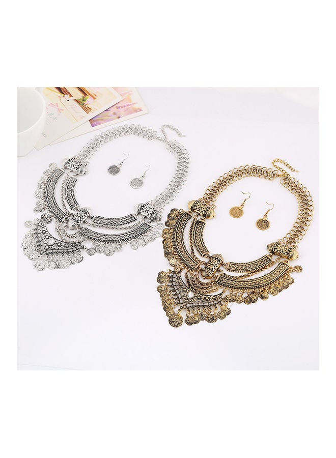 Women Fashion Choker Collares Jewelry Set Bohemian Style Necklaces Earrings Set  - Image 2