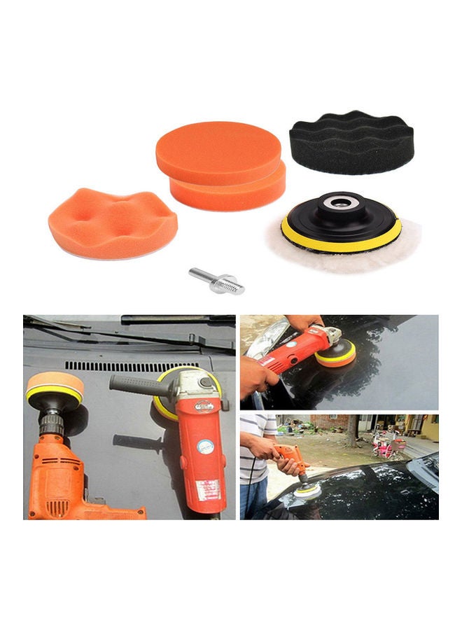 3/4/5in Car Polisher Pads, Sponge Polishing Buffer Pad Set with M10 Drill Adapter and Sucker - 7pcs Diameter:125MM - Image 1