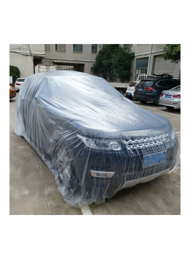 3 Size LDPE Film Outdoor Clear Disposable Full Car Cover Rain/Dust Resistant Garage Universal Temporary - Image 2
