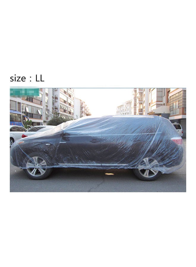 3 Size LDPE Film Outdoor Clear Disposable Full Car Cover Rain/Dust Resistant Garage Universal Temporary - Image 5