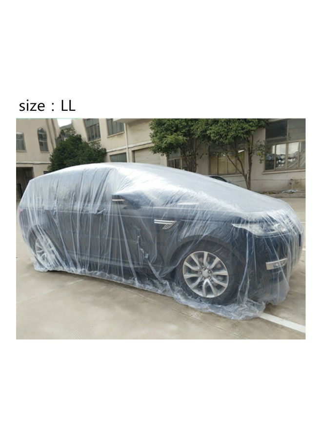 3 Size LDPE Film Outdoor Clear Disposable Full Car Cover Rain/Dust Resistant Garage Universal Temporary - Image 4