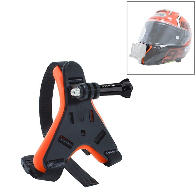 PULUZ Motorcycle Helmet Chin Mount Holder Strap Black  - Image 1