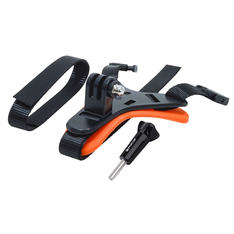 PULUZ Motorcycle Helmet Chin Mount Holder Strap Black  - Image 3