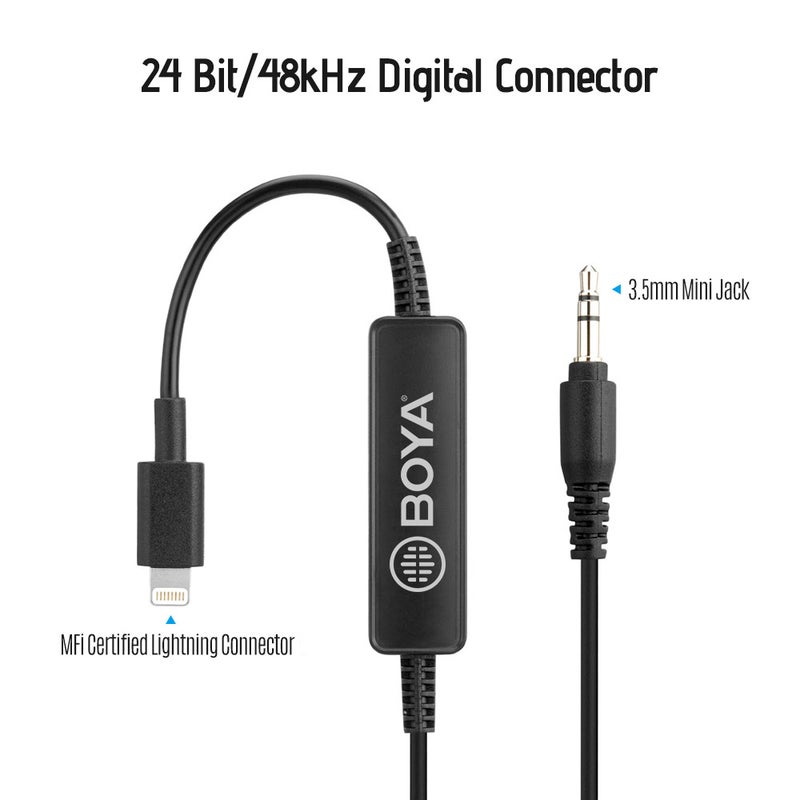 بويا - كابل توصيل صوت 35C-L من منفذ 3.5 مم إلى Lightning أسود - Image 1