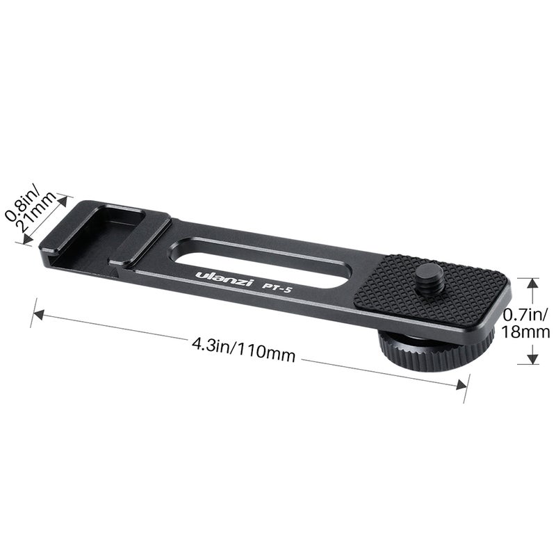 Ulanzi PT-5 Vlogging Microphone Mount Stand Extension Bar Plate Black  - Image 4