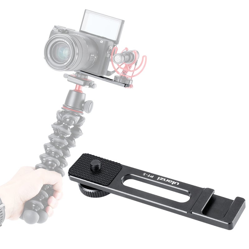 Ulanzi PT-5 Vlogging Microphone Mount Stand Extension Bar Plate Black  - Image 3
