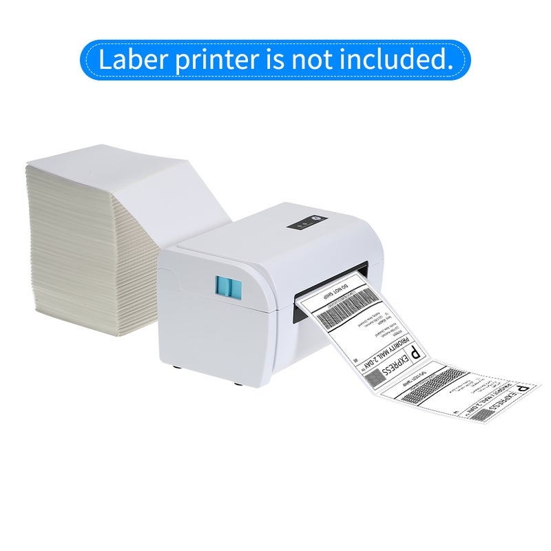 Fan-Fold Direct Thermal Self-Adhesive Mailing Labels White
