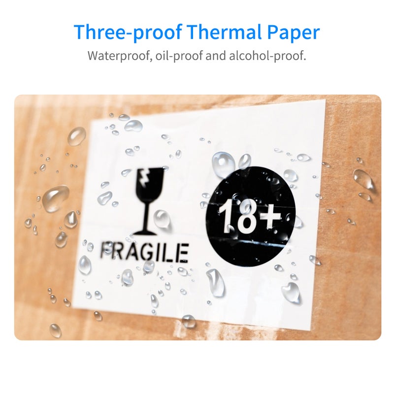 Fan-Fold Direct Thermal Self-Adhesive Mailing Labels White