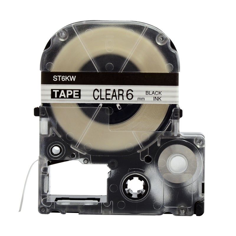 Generic PUTY 5 Rolls Self-Adhesive Black On Clear Label Maker Tape Replacement Black on Clear  - Image 1
