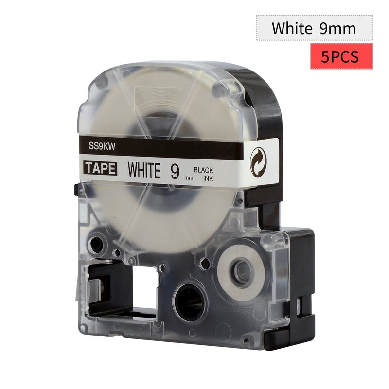 Generic PUTY 5 Rolls Self-Adhesive Black On White Label Maker Tape Replacement Black on White  - Image 3