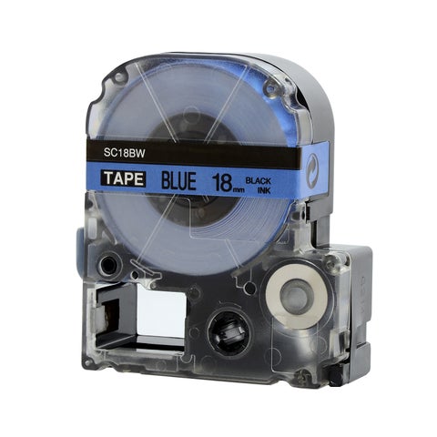 PUTY 5 Rolls Self-Adhesive Black On Blue Label Maker Tape Replacement Black on Blue