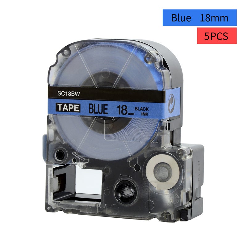 Generic PUTY 5 Rolls Self-Adhesive Black On Blue Label Maker Tape Replacement Black on Blue  - Image 5