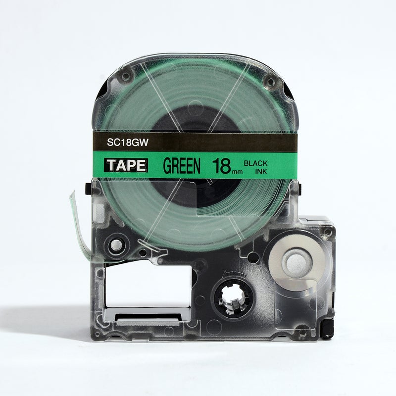 Generic PUTY 5 Rolls Self-Adhesive Black On Green Label Maker Tape Replacement Black on Green  - Image 1