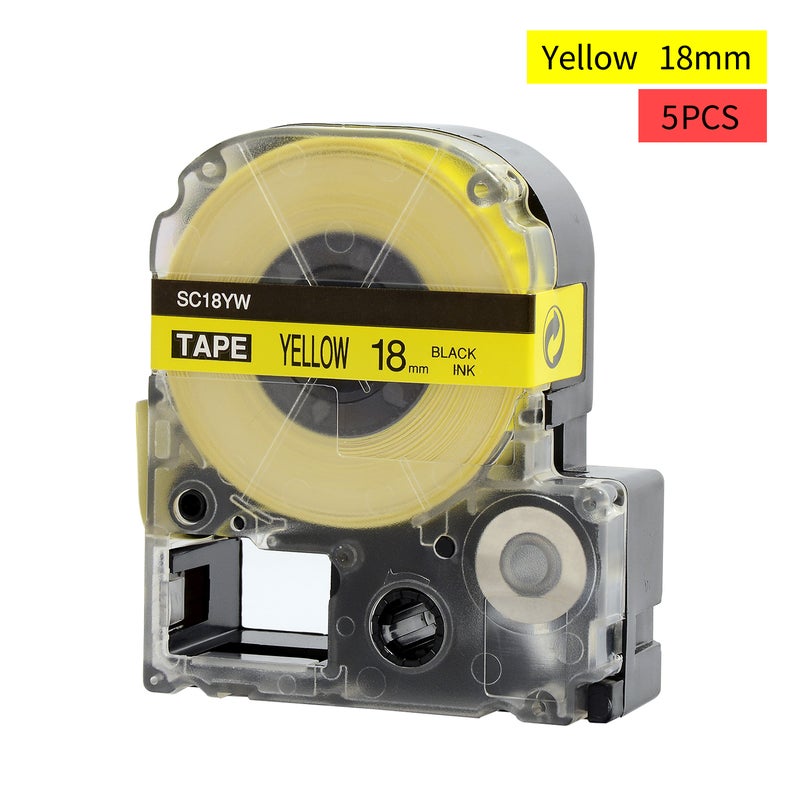 Generic PUTY 5 Rolls Self-Adhesive Black On Yellow Label Maker Tape Replacement Black on Yellow  - Image 5