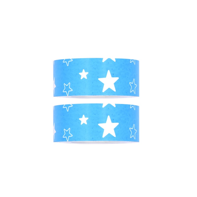 PUTY 2 Rolls Self-Adhesive Cartoon Label Waterproof Tape Multicolour - Image 2