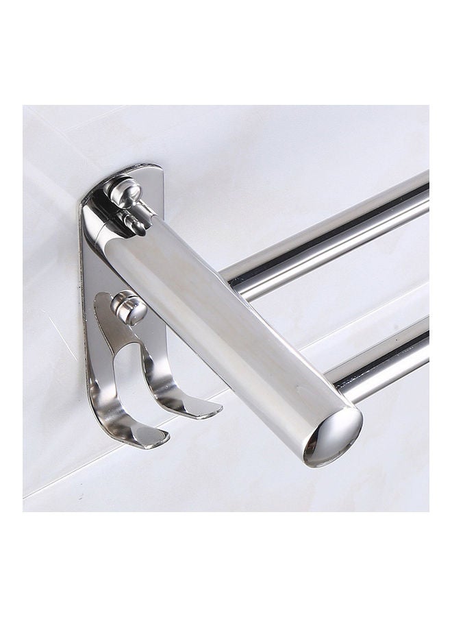 Stainless Steel Bathroom Towel Hanger Silver 40x40x40cm - Image 5