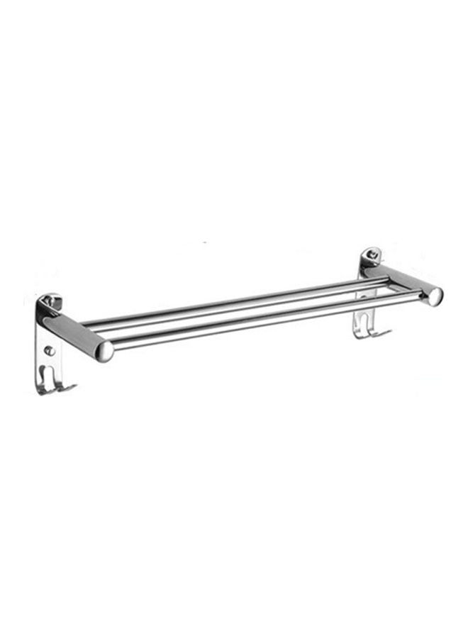 Stainless Steel Bathroom Towel Hanger Silver 40x40x40cm - Image 1