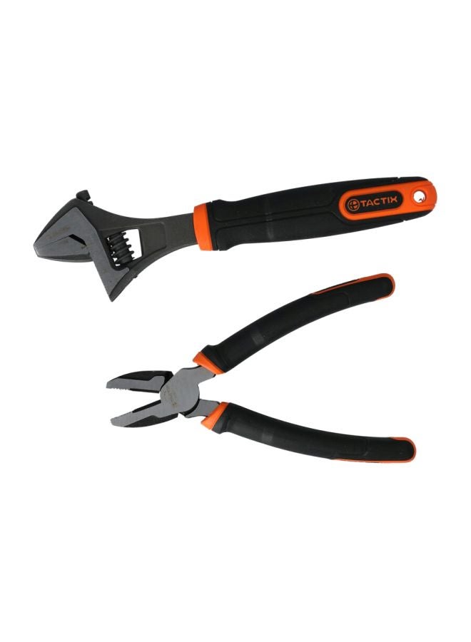 Tactix 2-Piece Wrench And Plier Black/Orange/Silver
