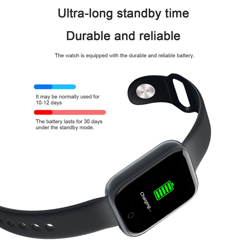 T80S Body Temperature Heart Rate Monitor Fitness Intelligent Watch Black - Image 3