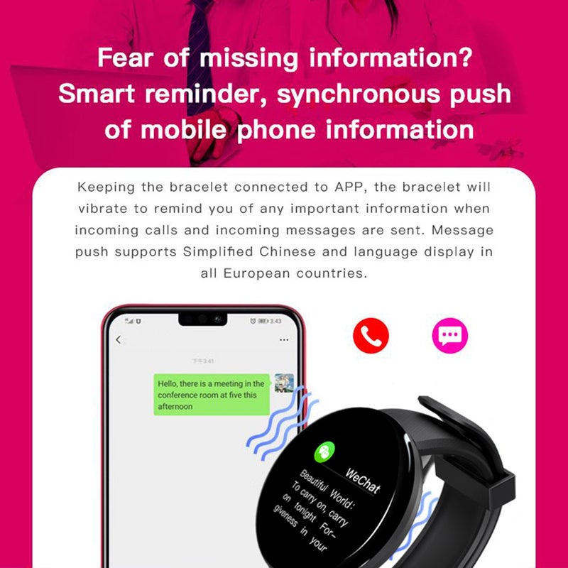 D18 Waterproof Smart Watch Black - Image 4