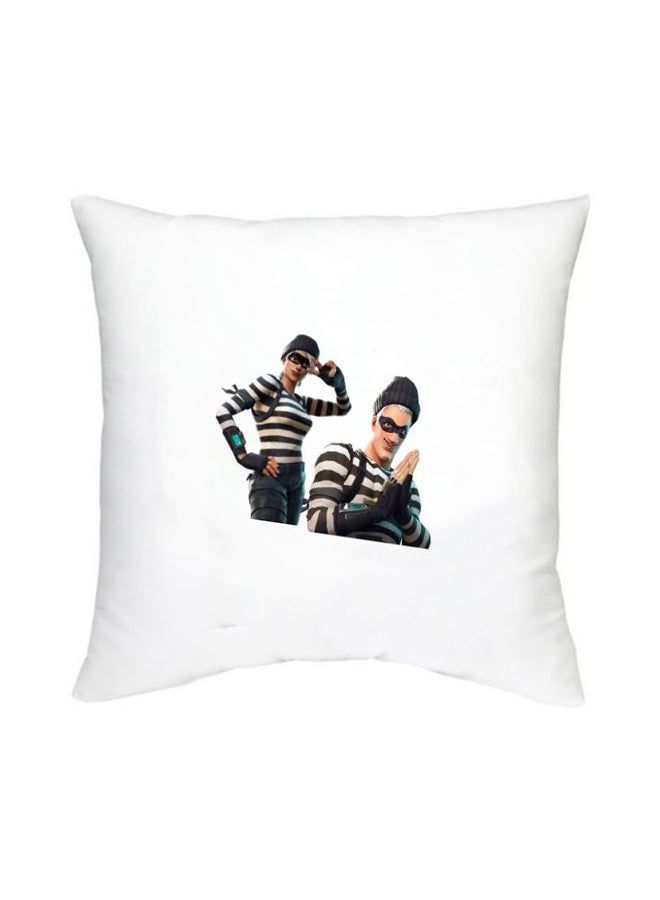 Fortnite Printed Decorative Cushion White/Black/Beige 16x16inch