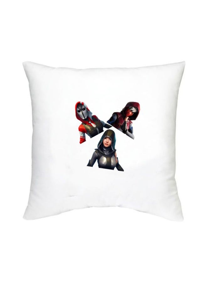 Fortnite Printed Decorative Cushion White/Red/Silver 16x16inch