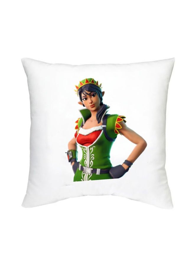 Fortnite Printed Decorative Cushion White/Red/Green 16x16inch