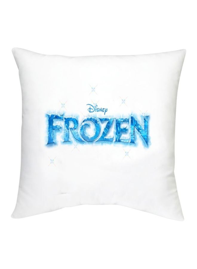 وسادة للديكور بطبعة مستوحاة من فيلم "Frozen" أبيض/أزرق 16x16بوصة