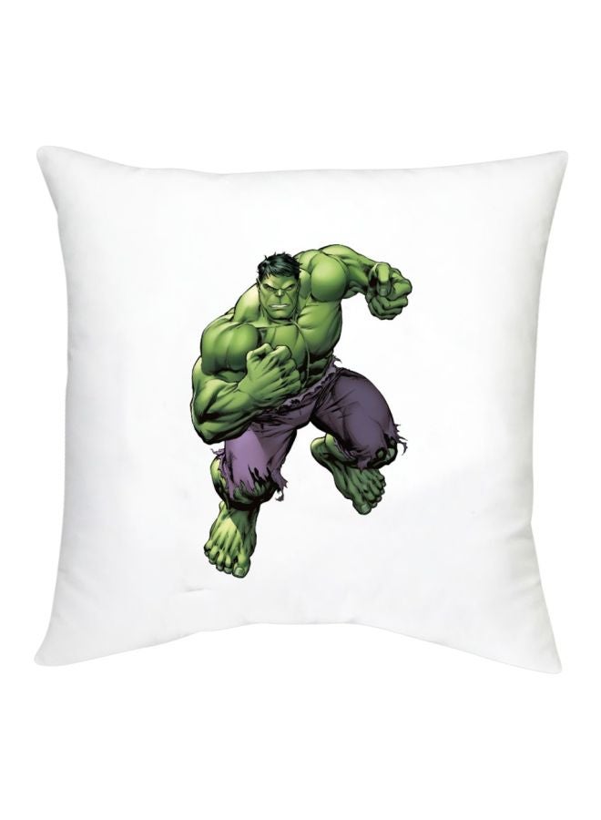 Hulk Printed Decorative Cushion White/Purple/Green 16x16inch