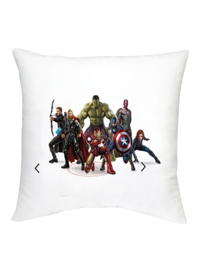 The Avengers Printed Decorative Cushion White/Red/Green 16x16inch