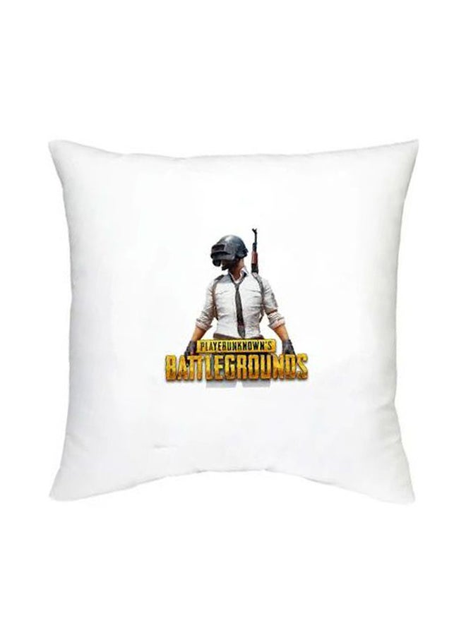 PUBG Printed Decorative Cushion White/Yellow/Black 16x16inch